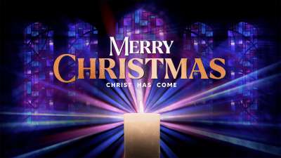 Advent Stained Glass Merry Christmas