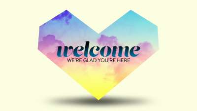 Gradient Clouds Heart Welcome