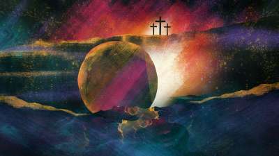 Radiant Paint Easter Tomb And Crosses 01