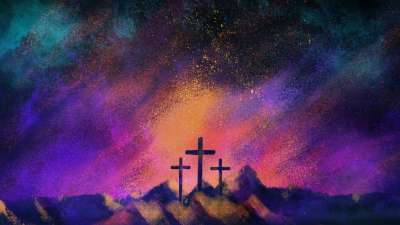 Radiant Paint Three Crosses 02