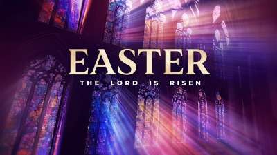 Stained Glass Scene Easter